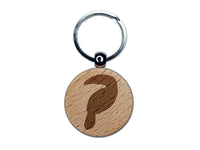 Toucan Solid Engraved Wood Round Keychain Tag Charm