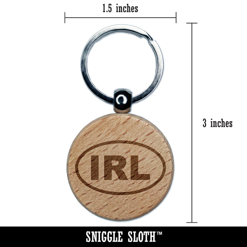 Ireland IRL Engraved Wood Round Keychain Tag Charm