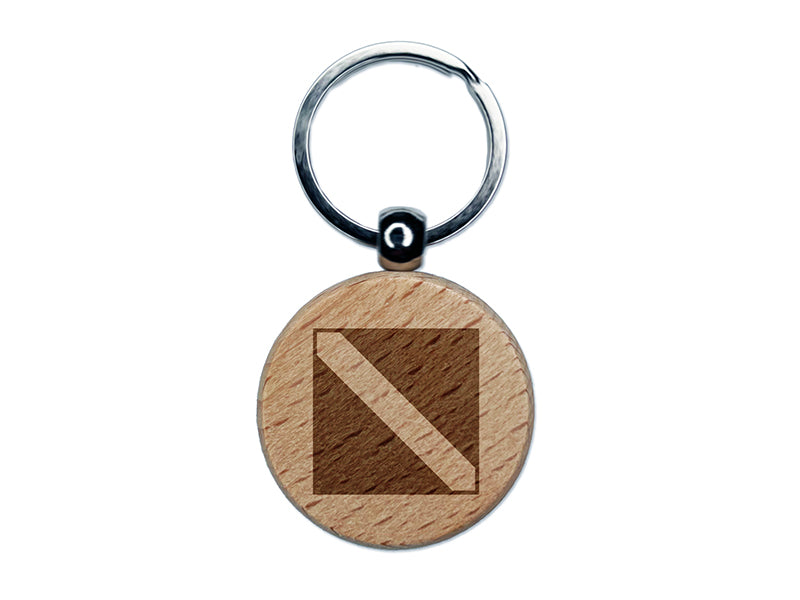 Diver Down Scuba Diving Flag Engraved Wood Round Keychain Tag Charm