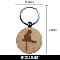 Lemur Solid Engraved Wood Round Keychain Tag Charm