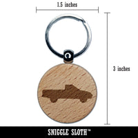 Pickup Truck Solid Engraved Wood Round Keychain Tag Charm