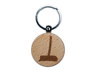 Push Broom Cleaning Engraved Wood Round Keychain Tag Charm