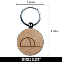 Baseball Cap Hat Side View Engraved Wood Round Keychain Tag Charm