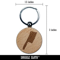 Butcher Knife Cooking Engraved Wood Round Keychain Tag Charm