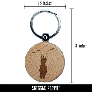 Cuttlefish Solid Engraved Wood Round Keychain Tag Charm