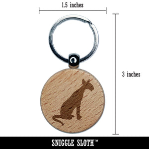 Siamese Cat Solid Engraved Wood Round Keychain Tag Charm