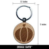 Cute Pumpkin Engraved Wood Round Keychain Tag Charm