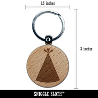 Birthday Party Hat Solid Engraved Wood Round Keychain Tag Charm