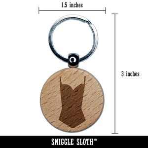 One Piece Swimming Bathing Suit Engraved Wood Round Keychain Tag Charm