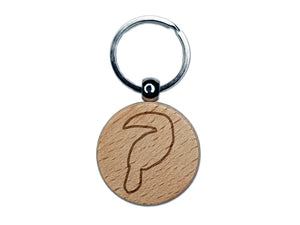 Toucan Outline Engraved Wood Round Keychain Tag Charm