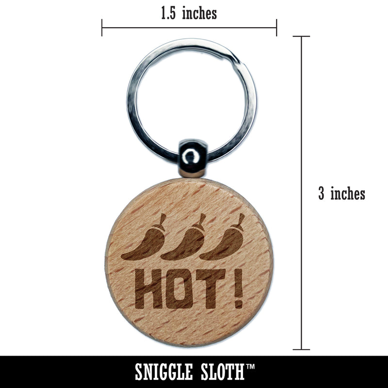 Flavor Hot Engraved Wood Round Keychain Tag Charm