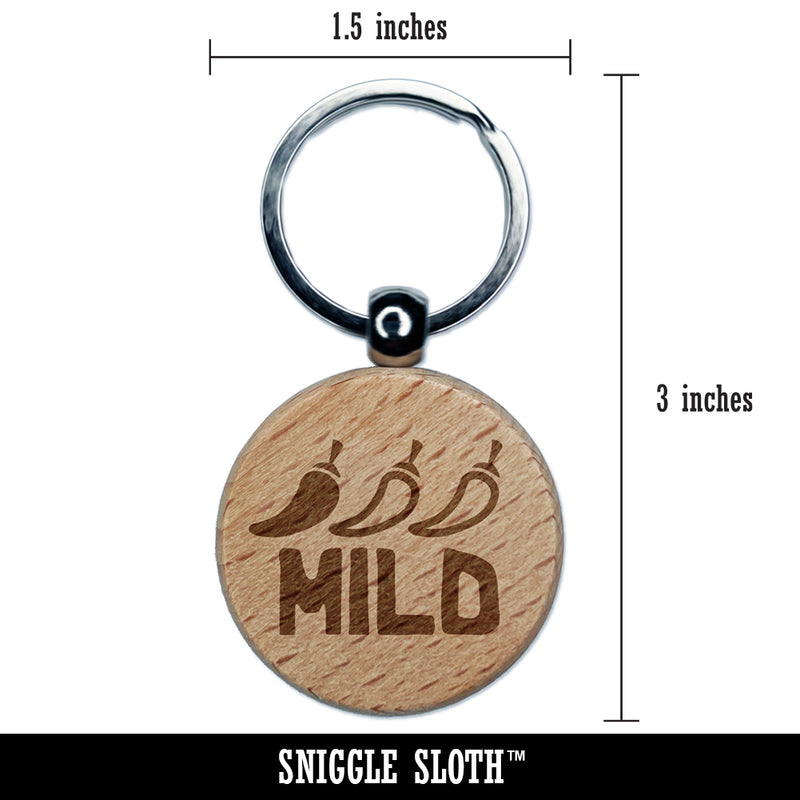 Flavor Mild Engraved Wood Round Keychain Tag Charm