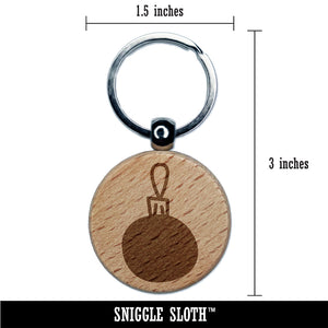 Christmas Xmas Ornament Doodle Engraved Wood Round Keychain Tag Charm