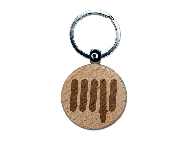 Fire Hose Firefighter Icon Engraved Wood Round Keychain Tag Charm