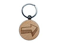 Arrow with Shadow Doodle Engraved Wood Round Keychain Tag Charm