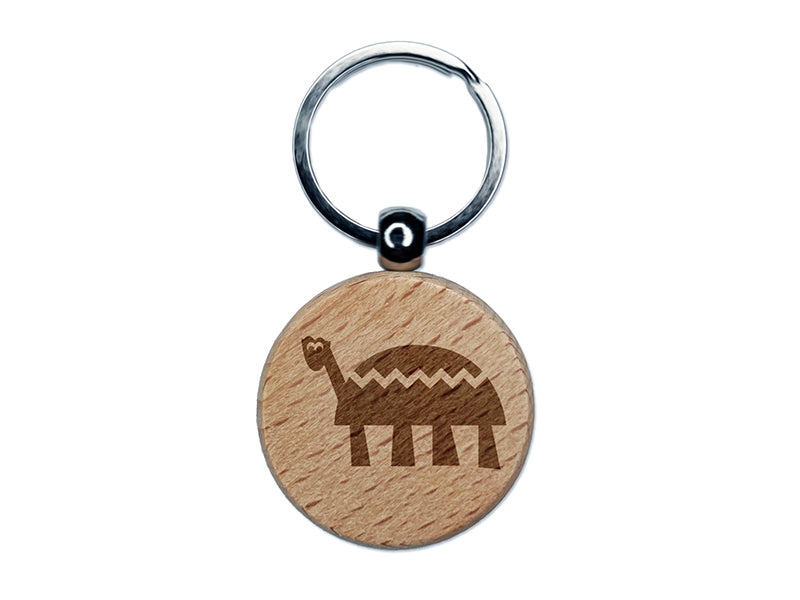 Totally Turtle Engraved Wood Round Keychain Tag Charm