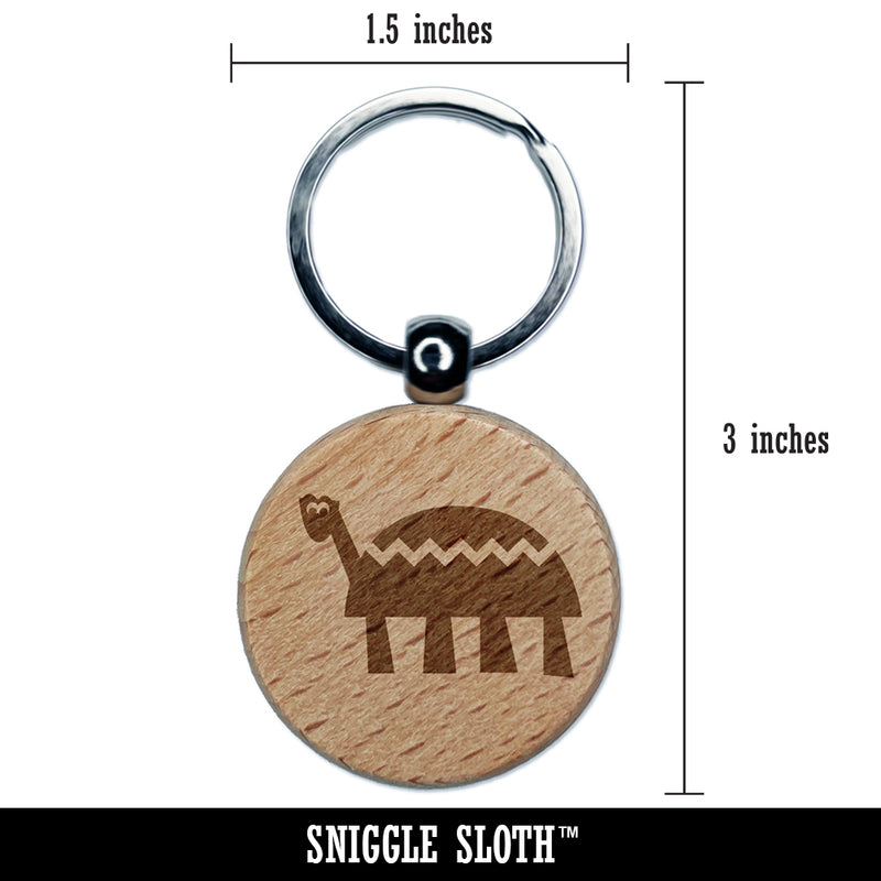 Totally Turtle Engraved Wood Round Keychain Tag Charm