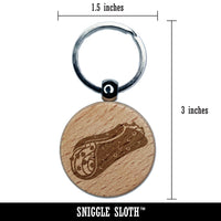 Cannoli Italian Dessert Engraved Wood Round Keychain Tag Charm