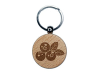 Cranberry Cranberries Trio Engraved Wood Round Keychain Tag Charm