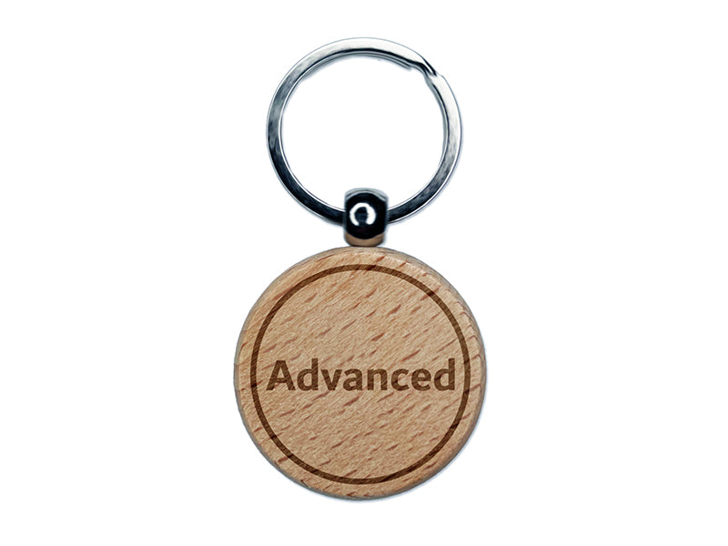 Advanced Difficulty Engraved Wood Round Keychain Tag Charm