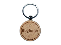 Beginner Difficulty Engraved Wood Round Keychain Tag Charm