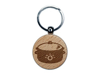 Crock Pot Slow Cooker Engraved Wood Round Keychain Tag Charm