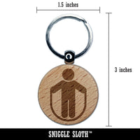 Jump Rope Fitness Engraved Wood Round Keychain Tag Charm