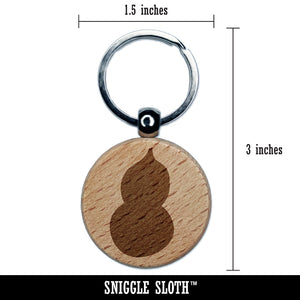 Gourd Squash Solid Fall Thanksgiving Engraved Wood Round Keychain Tag Charm