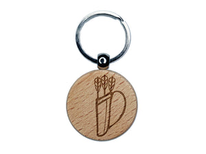 Archer Quiver with Arrows Archery Engraved Wood Round Keychain Tag Charm