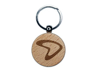 Retro Boomerang Engraved Wood Round Keychain Tag Charm