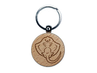 Baby Stingray Underside Engraved Wood Round Keychain Tag Charm