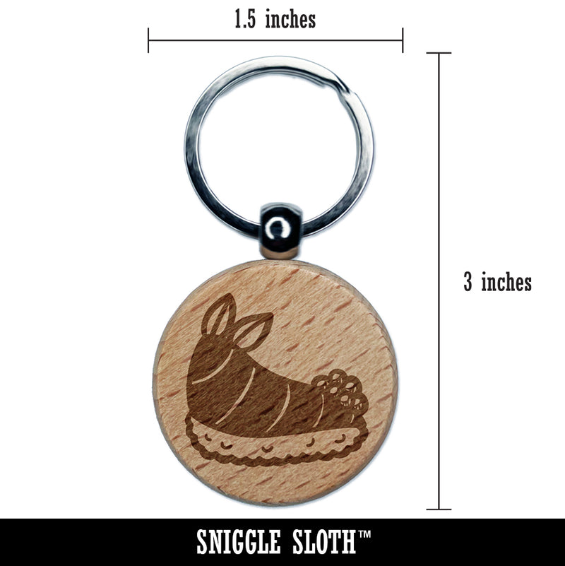 Funny Sea Bunny Shaped Sushi Nudibranch Engraved Wood Round Keychain Tag Charm