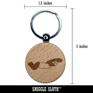 Swimming Swimmer Butterfly Stroke Engraved Wood Round Keychain Tag Charm