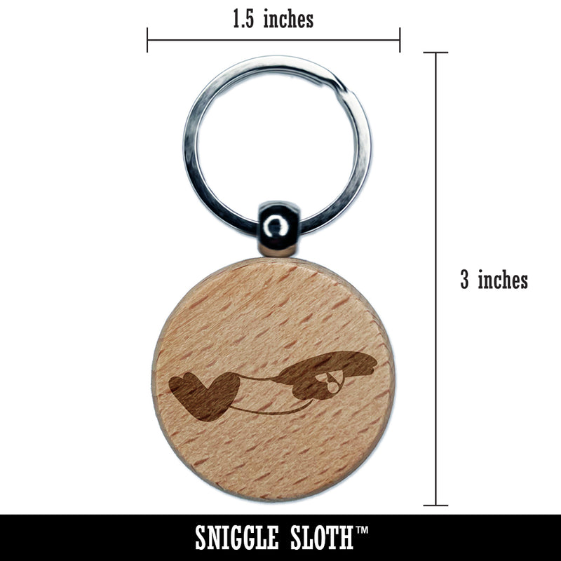 Swimming Swimmer Butterfly Stroke Engraved Wood Round Keychain Tag Charm