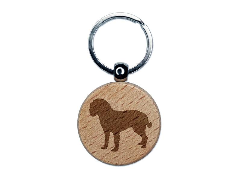 American Water Spaniel Dog Solid Engraved Wood Round Keychain Tag Charm