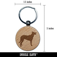 Beauceron Dog Solid Engraved Wood Round Keychain Tag Charm