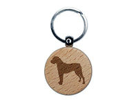 Boerboel Dog Solid Engraved Wood Round Keychain Tag Charm