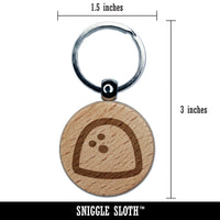 Gumdrop Candy Engraved Wood Round Keychain Tag Charm