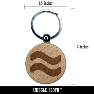 Approximately Equal To About Math Symbol Engraved Wood Round Keychain Tag Charm