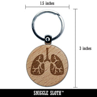 Lungs Anatomy Organ Body Part Engraved Wood Round Keychain Tag Charm