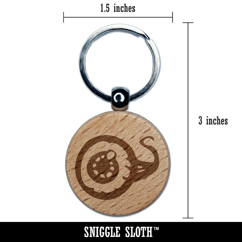 Creepy Eyeball Spooky Engraved Wood Round Keychain Tag Charm