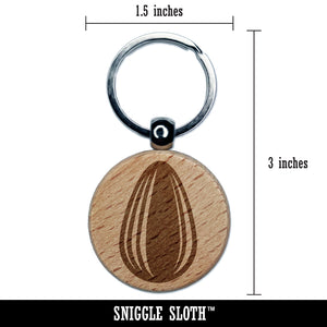 Sunflower Seed Engraved Wood Round Keychain Tag Charm