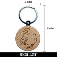 Cheeky Duck Butt Engraved Wood Round Keychain Tag Charm