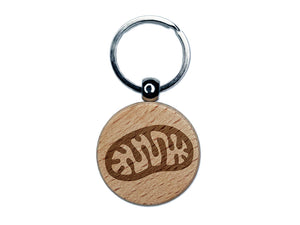 Mitochondria Cell Organelle Engraved Wood Round Keychain Tag Charm