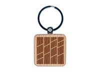 Abstract Geometric Background Engraved Wood Square Keychain Tag Charm