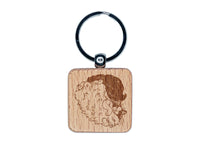 Affectionate Ragdoll Cat Engraved Wood Square Keychain Tag Charm