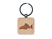 Plecostomus Algae Eating Aquarium Fish Engraved Wood Square Keychain Tag Charm