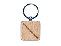 Clarinet Woodwind Musical Instrument Engraved Wood Square Keychain Tag Charm