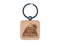To Another Year of Adventures Anniversary Love Engraved Wood Square Keychain Tag Charm