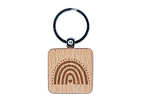 Valentine Heart Rainbow Valentine's Day Engraved Wood Square Keychain Tag Charm
